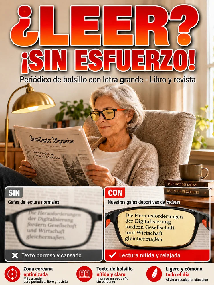 Gafas de lectura ultraligeras deportivas, uso día y noche